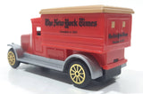 The New York Times Founded in 1851 Red Plastic and Metal Die Cast Toy Car Vehicle Missing Grill