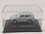 Malibu International Ltd Porsche Cayenne Turbo 1/87 Scale Light Blue Die Cast Toy Car Vehicle in Display Case 2 1/4" Long