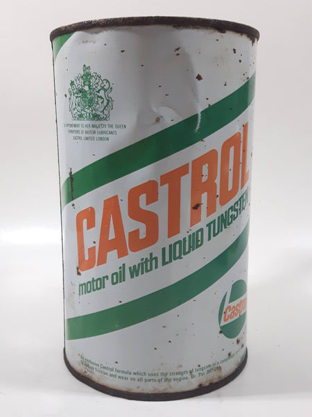 Vintage Castrol SAE 20 HD Motor Oil with Liquid Tungsten 6 1/2" Tall One Imperial Quart Metal Oil Can EMPTY