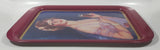 Vintage 1974 Coca-Cola Coke Soda Pop 1927 Calendar Girl Pink Magenta Metal Beverage Serving Tray