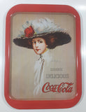 Vintage 1971 Coca-Cola "Drink" "Delicious" Hamilton King 1909 Pinup Girl Red Metal Beverage Serving Tray Coke Cola Soda Pop Collectible