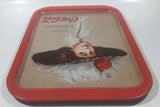 Vintage 1971 Coca-Cola "Drink" "Delicious" Hamilton King 1909 Pinup Girl Red Metal Beverage Serving Tray Coke Cola Soda Pop Collectible