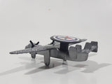 Unknown Brand 6004 E-2 Hawkeye Twin Turbo Prop Airplane US Navy Silver Die Cast Toy Aircraft Missing Wheels