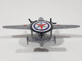 Unknown Brand 6004 E-2 Hawkeye Twin Turbo Prop Airplane US Navy Silver Die Cast Toy Aircraft Missing Wheels