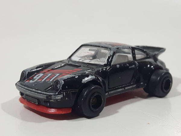 Vintage Majorette Porsche 911 Turbo No. 209 Black 1/57 Scale Die Cast Toy Car Vehicle with Opening Doors