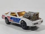 Vintage Majorette Pontiac Firebird Trans Am White Die Cast Toy Car Vehicle with Blown Motor
