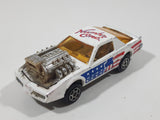Vintage Majorette Pontiac Firebird Trans Am White Die Cast Toy Car Vehicle with Blown Motor