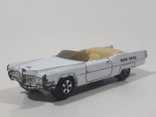 Vintage 1981 Warner Bro. ERTL Dukes of Hazzard Boss Hogg Cadillac Convertible White Die Cast Toy Car Vehicle TV Show Collectible