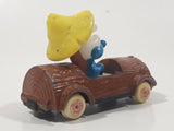 Vintage 1982 Ertl Peyo Smurf #3 Smurf-About Brown Log Die Cast Toy Car Vehicle