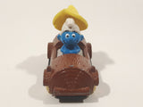 Vintage 1982 Ertl Peyo Smurf #3 Smurf-About Brown Log Die Cast Toy Car Vehicle