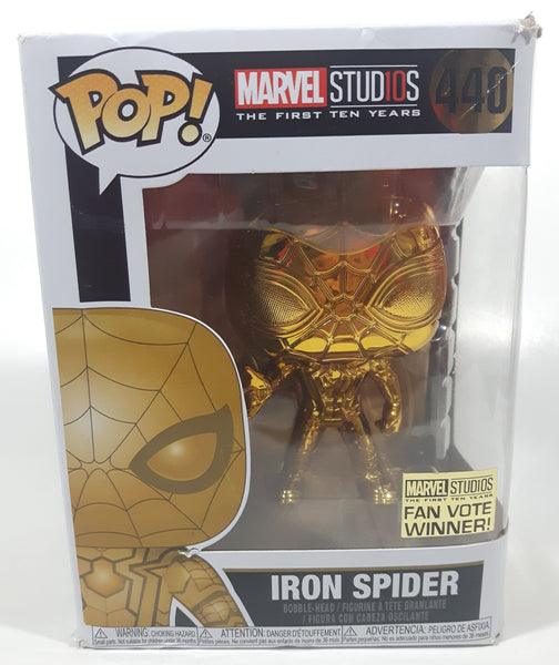 Funko Pop! Marvel Studios The First Ten Years Avengers Infinity War #440 Iron Spider Gold 4" Tall Toy Vinyl Bobblehead Figure New in Box