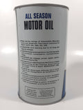 Vintage Simpsons Sears Allstate All Season Motor Oil 1 Quart 1.13 Litres SAE 10W-30 Blue and White Metal Oil Can FULL