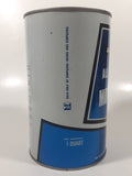 Vintage Simpsons Sears Allstate All Season Motor Oil 1 Quart 1.13 Litres SAE 10W-30 Blue and White Metal Oil Can FULL