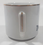 Vintage Walt Disney Productions Disneyland 3 1/4" Tall White with Gold Trim Porcelain Coffee Mug Cup