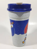 Rare Whirley Pepsi Cola Penguin Themed 6 3/4" Tall Plastic Cup with Lid