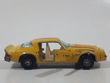 Vintage Yatming Chevy Camaro Z28 Yellow No. 1077 Die Cast Toy Muscle Car Vehicle with Opening Doors (1 Missing)