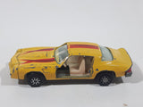 Vintage Yatming Chevy Camaro Z28 Yellow No. 1077 Die Cast Toy Muscle Car Vehicle with Opening Doors (1 Missing)