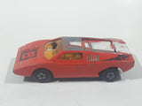 Vintage 1973 Lesney Matchbox Superfast No. 27 Lamborghini Countach Red #8 Die Cast Toy Super Dream Car Vehicle with Opening Rear Hood Made in England