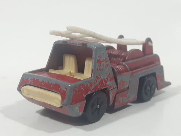 Vintage PlayArt Fire Engine Ladder Truck Red Die Cast Toy Car Rescue Emergency Vehicle Made in Hong Kong