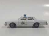 Vintage Warner Bro. ERTL Dukes of Hazzard 1980 Pontiac Bonneville Sheriff Police Cop White Die Cast Toy Car Vehicle TV Show Collectible Blue Lights