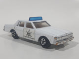 Vintage Warner Bro. ERTL Dukes of Hazzard 1980 Pontiac Bonneville Sheriff Police Cop White Die Cast Toy Car Vehicle TV Show Collectible Blue Lights