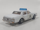 Vintage Warner Bro. ERTL Dukes of Hazzard 1980 Pontiac Bonneville Sheriff Police Cop White Die Cast Toy Car Vehicle TV Show Collectible Blue Lights