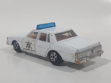 Vintage Warner Bro. ERTL Dukes of Hazzard 1980 Pontiac Bonneville Sheriff Police Cop White Die Cast Toy Car Vehicle TV Show Collectible Blue Lights