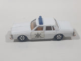 Vintage Warner Bro. ERTL Dukes of Hazzard 1980 Pontiac Bonneville Sheriff Police Cop White Die Cast Toy Car Vehicle TV Show Collectible Blue Lights