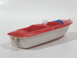 Vintage Red and White Speedboat Plastic Toy Watercraft Boat Made in Hong Kong No Windshield or Motor
