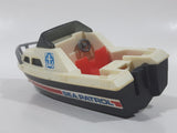 Vintage 1978 Tomy PC1397 Speed Boat Sea Patrol White and Black Plastic Toy Vehicle No Motor