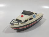 Vintage 1978 Tomy PC1397 Speed Boat Sea Patrol White and Black Plastic Toy Vehicle No Motor