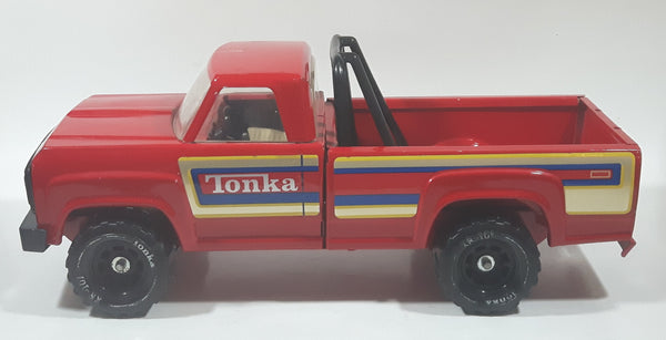 Vintage Tonka 11062 Pickup Truck Red 14 1/2" Long Pressed Steel Die Cast Toy Car Vehicle with Opening Tail Gate