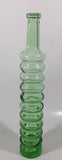 Vintage Lime Green Bubble Ringed 11" Tall Glass Beverage Bottle