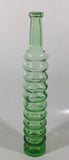Vintage Lime Green Bubble Ringed 11" Tall Glass Beverage Bottle