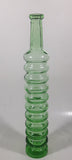Vintage Lime Green Bubble Ringed 11" Tall Glass Beverage Bottle