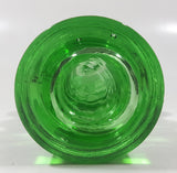 Vintage Lime Green Bubble Ringed 11" Tall Glass Beverage Bottle