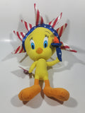 2003 Warner Bros Looney Tunes Tweety Bird USA Flag Lady Liberty Statue of Liberty 16" Toy Plush Stuffed Character