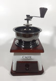 Vintage Cafe Blue Flowers White Porcelain Wood and Metal Coffee Grinder Mill