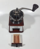 Vintage Cafe Blue Flowers White Porcelain Wood and Metal Coffee Grinder Mill