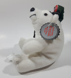 1997 Coca Cola Polar Bear with Green Cap Holding a Bottle 6" Tall Stuff Animal Character Bean Bag Plush New with Tags