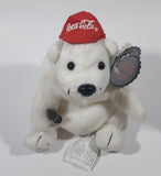 1997 Coca Cola Polar Bear with Red Cap Holding a Bottle 6" Tall Stuff Animal Character Bean Bag Plush New with Tags