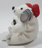 1997 Coca Cola Polar Bear with Red Cap Holding a Bottle 6" Tall Stuff Animal Character Bean Bag Plush New with Tags