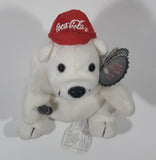 1997 Coca Cola Polar Bear with Red Cap Holding a Bottle 6" Tall Stuff Animal Character Bean Bag Plush New with Tags