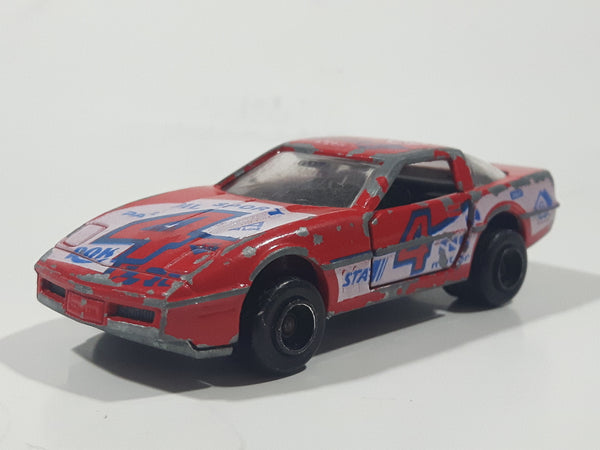 Vintage Majorette Chevrolet Corvette ZR-1 No. 215 & 268 Red Die Cast Toy Car Vehicle Opening Doors 1/57 Scale