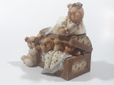 Vintage Cherison Teddy Bears and Toy Box Hand Painted 5" Tall Resin Figurine with Hidden Coin Bank