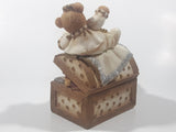 Vintage Cherison Teddy Bears and Toy Box Hand Painted 5" Tall Resin Figurine with Hidden Coin Bank