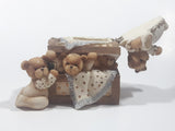Vintage Cherison Teddy Bears and Toy Box Hand Painted 5" Tall Resin Figurine with Hidden Coin Bank