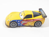 Disney Pixar Cars #24 Jeff Gorvette World Grand Prix Yellow Die Cast Toy Race Car Vehicle V2814
