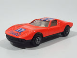 Vintage Yat Ming Lamborghini Miura Classic 17 Turbo Bright Neon Orange Die Cast Toy Car Vehicle