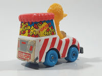 1983 Playskool Children's Television Workshop Sesame Street Big Bird Popcorn Van White Die Cast Toy Car Vehicle
